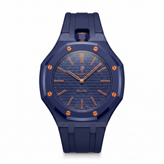 Audemars Piguet x Swatch "Orenji Hachi" Blue Rubber Strap